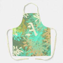 Modern Abstract groen lantaarn Apron Schort