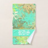 Modern Abstract groen lederen patroon Bad Handdoek (Handdoek)