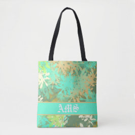 Modern Abstract groen lederen patroon Tote Bag