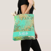 Modern Abstract groen lederen patroon Tote Bag (Dichtbij)