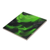 Modern Abstract groen & zwart wervelpatroon Tegeltje (Zijkant)