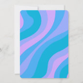 Modern Abstract Groovy Roze Blu Custom Bar Mitzvah Kaart (Achterkant)