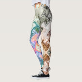 modern abstract H,i letters met kleurrijk zwenkend Leggings (Links)