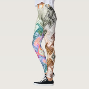 modern abstract H,i letters met kleurrijk zwenkend Leggings