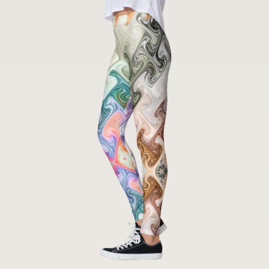 modern abstract H,i letters met kleurrijk zwenkend Leggings (Links)