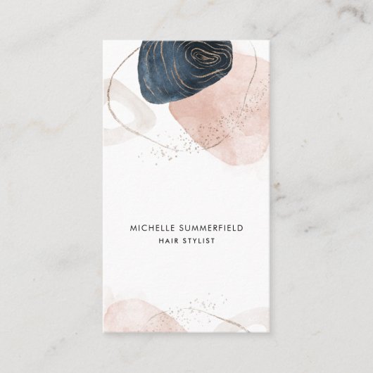 Modern Abstract Hair Stylist Custom Visitekaartje (Voorkant)