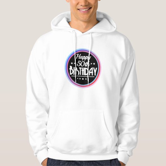 Modern Abstract Happy 50th Birthday Hoodie (Voorkant)