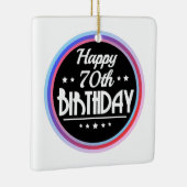 Modern Abstract Happy 70th Birthday Keramisch Ornament (Rechts)