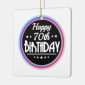 Modern Abstract Happy 70th Birthday Keramisch Ornament (Links)