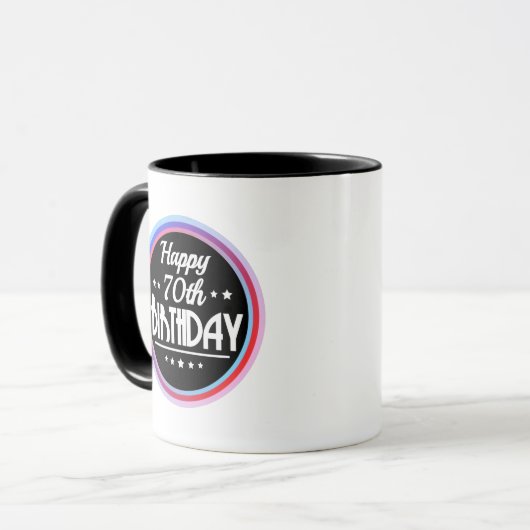 Modern Abstract Happy 70th Birthday Mok (Voorkant links)