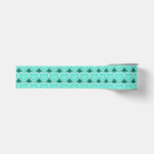 Modern Abstract hart - Aqua en Turquoise Grosgrain Lint (Voorkant)