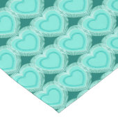 Modern Abstract hart - Aqua en Turquoise Korte Tafelloper (Hoek)