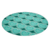 Modern Abstract hart - Aqua en Turquoise Snijplank (Hoek)