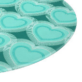 Modern Abstract hart - Aqua en Turquoise Snijplank (Hoek)