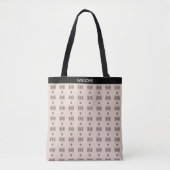 Modern abstract helicoïdaal patroon op beige tote bag (Voorkant)