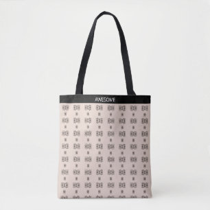 Modern abstract helicoïdaal patroon op beige tote bag