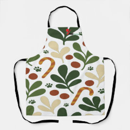 Modern Abstract Holly & Paw Print Pattern Christma Schort