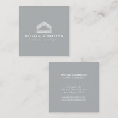 Modern Abstract Home Logo Grijs Vierkante Visitekaartje (Voorkant / Achterkant)