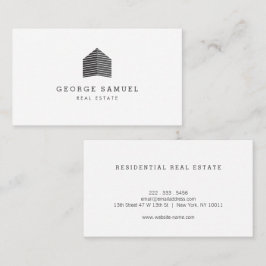 Modern Abstract Home Logo Realtor Black and White Visitekaartje