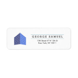 Modern Abstract Home Logo Realtor Blue White Etiket