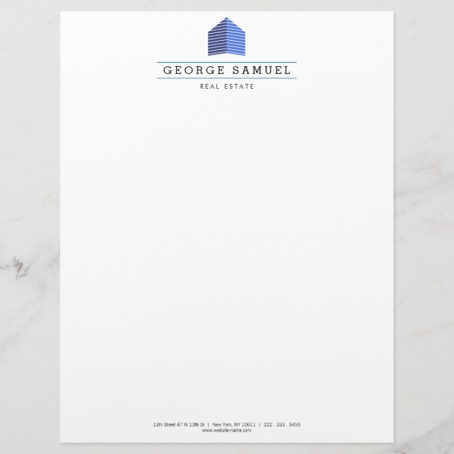 Modern Abstract Home Logo Realtor  Briefhoofd (Voorkant)