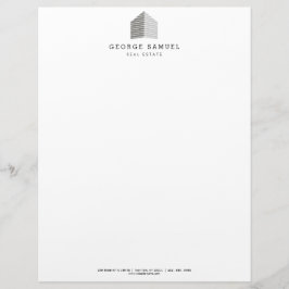 Modern Abstract Home Logo Realtor Gray White Briefhoofd