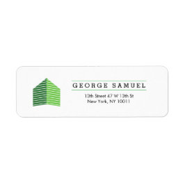 Modern Abstract Home Logo Realtor Green and White Etiket