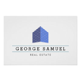 Modern Abstract Home Logo Realtor Perfect Poster