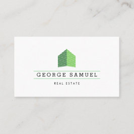 Modern Abstract Home Logo Realtor QR Code White Visitekaartje