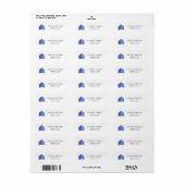 Modern Abstract Huis Logo Makelaar Blauw Wit Etiket (Full Sheet)