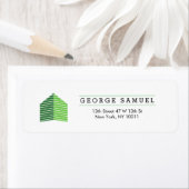 Modern Abstract Huis Logo Makelaar Groen en Wit Etiket (Insitu)