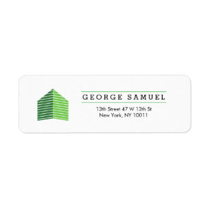 Modern Abstract Huis Logo Makelaar Groen en Wit Etiket