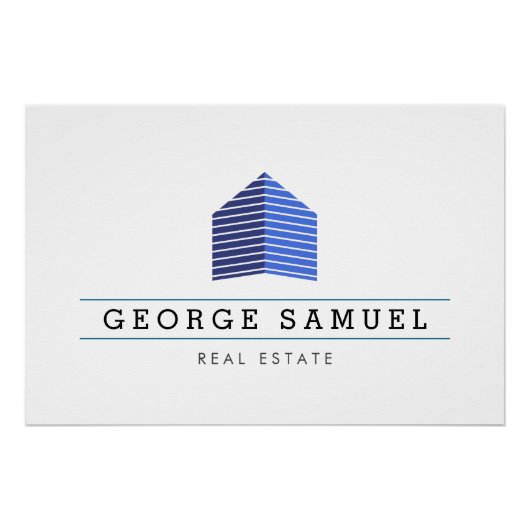 Modern Abstract Huis Logo Makelaar Perfect Poster (Voorkant)