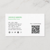 Modern Abstract Huis Logo Makelaar QR Code Wit Visitekaartje (Achterkant)