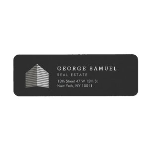 Modern Abstract Huis Logo Makelaar Zwart Wit Etiket