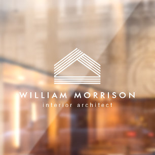 Modern Abstract Huis Logo Raamsticker