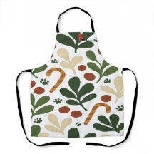 Modern Abstract Hulst & Pootafdruk Patroon Kerstmi