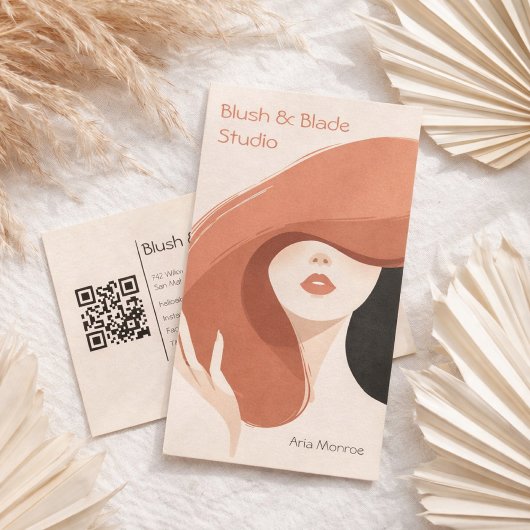 Modern abstract Illustration Hairstylist Salon Visitekaartje