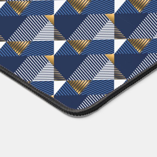 modern Abstract in blauw en wit Bureaumat (Hoek)