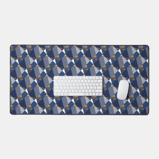 modern Abstract in blauw en wit Bureaumat (Keyboard & Muis)