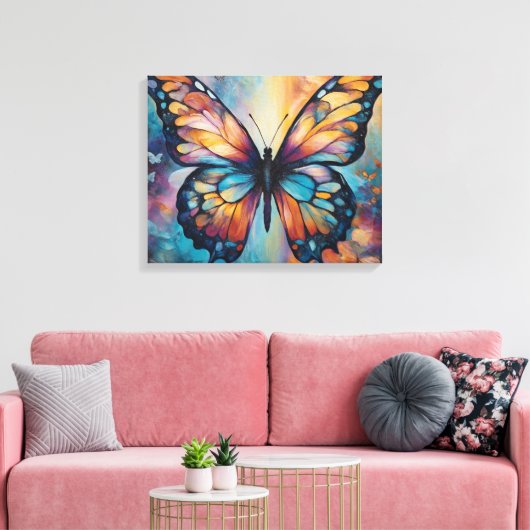 Modern Abstract ingewikkeld wervelvlinderontwerp Canvas Afdruk (Insitu (Woonkamer))