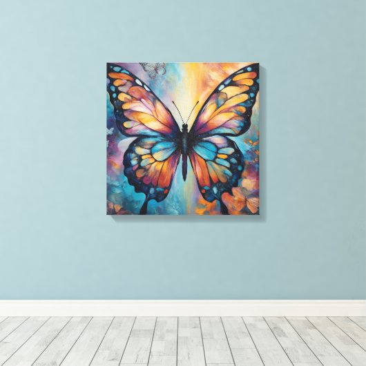 Modern Abstract ingewikkeld wervelvlinderontwerp Canvas Afdruk (Insitu (Houten vloer))