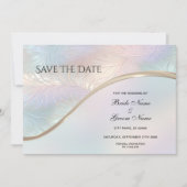 Modern Abstract iriserend bewaar de datum Save The Date (Voorkant)