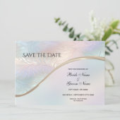Modern Abstract iriserend bewaar de datum Save The Date (Staand voorkant)