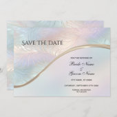Modern Abstract iriserend bewaar de datum Save The Date (Voorkant / Achterkant)