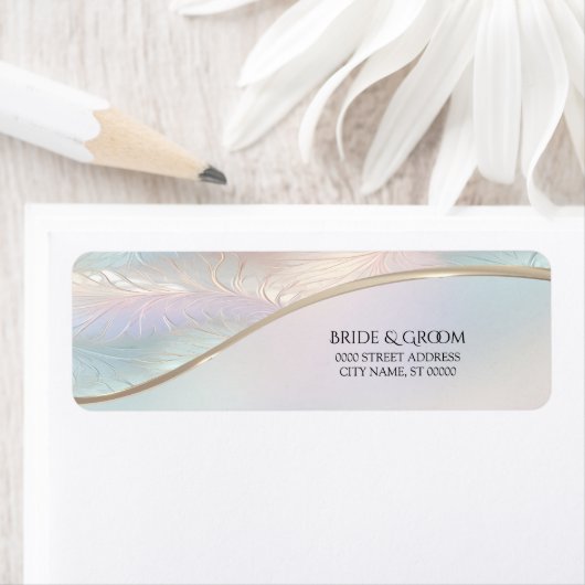 Modern Abstract Iriserend Retouradreslabel Etiket (Insitu)