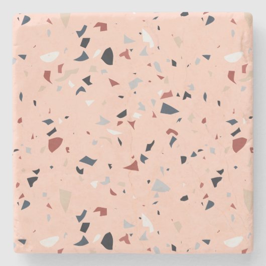 Modern Abstract Italiaans Terrazzo Naadloos Patroo Stenen Onderzetter (Voorkant)