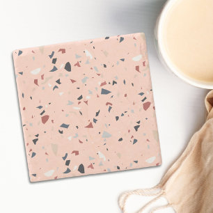 Modern Abstract Italiaans Terrazzo Naadloos Patroo Stenen Onderzetter