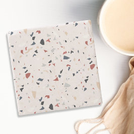 Modern Abstract Italiaans Terrazzo Naadloos Patroo Stenen Onderzetter