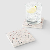 Modern Abstract Italiaans Terrazzo Naadloos Patroo Stenen Onderzetter (Zijkant)